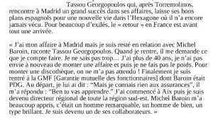   Tassou GEORGOPOULOS  
---- 
Le retour en FRANCE
