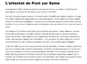 Highlight for Album: L'Attentat de PONT sur SEINE  8 Septembre 1961