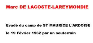  Capitaine  Marc 
DE LACOSTE-LAREYMONDIE 