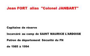   Capitaine Jean FORT  
---- 
Camp de SAINT-MAURICE L'ARDOISE

