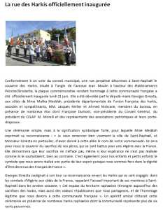 SAINT RAPHAEL 
Rue des HARKIS