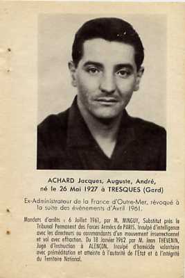  Jacques ACHARD 
---- 
Chef du Secteur d'ALGER
ORLEANS / MARINE
(EL BIAR)
