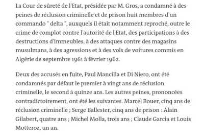 Paul MANCILLA  - 20 ans
DI NIERO - 15 ans
Marcel BOUER - 5 ans
Serge BALLESTER - 5 ans
Alain GILABERT- 4 ans
Michel MOLLA - 3 ans
Claude GARCIA - 1 an
Louis MOTTEROZ - 1 an