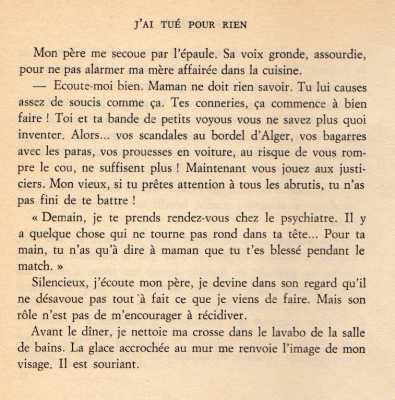 Page 52
---- 
Vos scandales aux bordels d'Alger, vos
bagarre avec les paras, vos prouesses
en voiture ne vous suffisent plus ...
Demain je prends rendez-vous chez le
psychiatre ...
