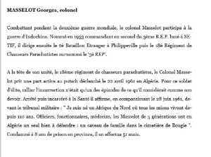  Colonel  Georges MASSELOT  
---- 
Biographie