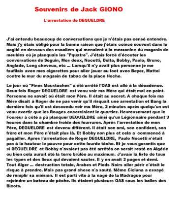 Roger GIONO
 Souvenirs de son fils

L'arrestation de DEGUELDRE
