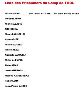 Highlight for Album: Liste partielle des D&eacute;tenus du Camp de Thol