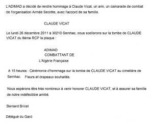 La Lettre de Bernard BRICET