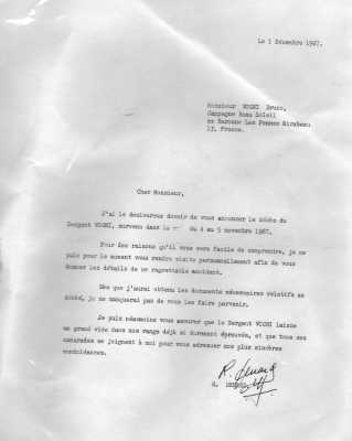  Lettre de BOB DENARD 
aux Parents de JP VOGNI
